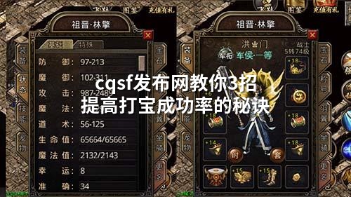 cqsf发布网教你3招提高打宝成功率的秘诀