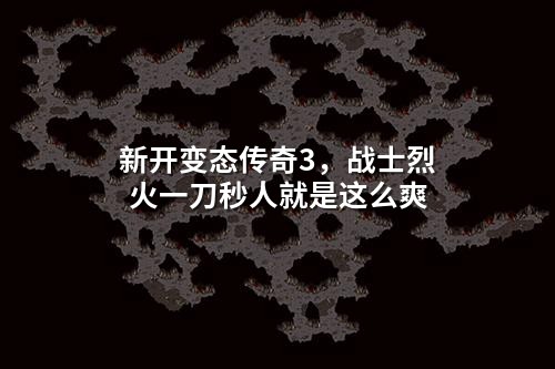 新开变态传奇3,战士烈火一刀秒人就是这么爽