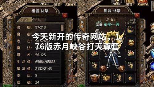 今天新开的传奇网站,1.76版赤月峡谷打天尊套