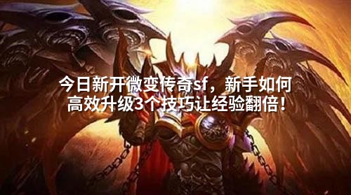 今日新开微变传奇sf,新手如何高效升级3个技巧让经验翻倍!