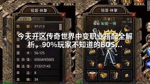 今天开区传奇世界中变职业搭配全解析，90%玩家不知道的BOSS克星组合！