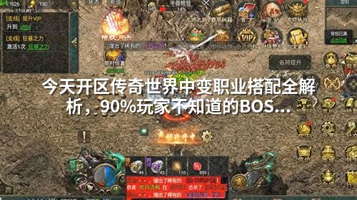 今天开区传奇世界中变职业搭配全解析,90%玩家不知道的BOSS克星组合!