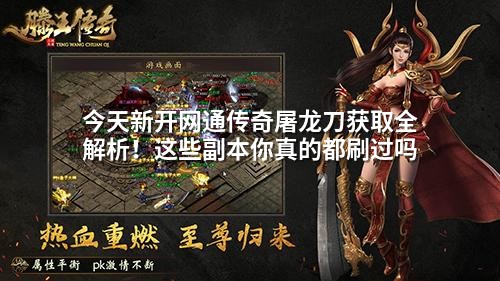 今天新开网通传奇屠龙刀获取全解析！这些副本你真的都刷过吗