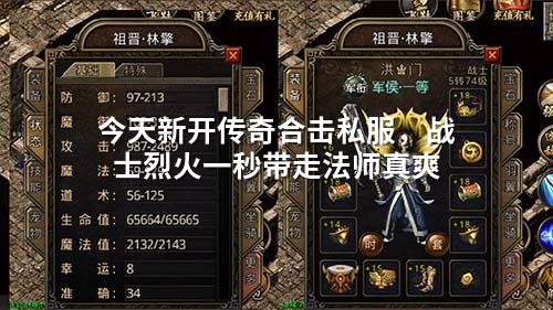 今天新开传奇合击私服,战士烈火一秒带走法师真爽
