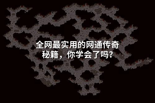 全网最实用的网通传奇秘籍，你学会了吗？