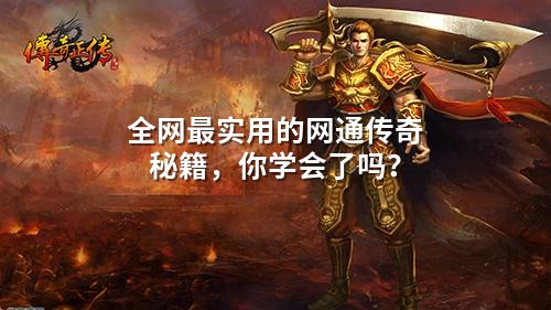 全网蕞实用的网通传奇秘籍,你学会了吗?