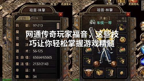 网通传奇玩家福音，这些技巧让你轻松掌握游戏精髓