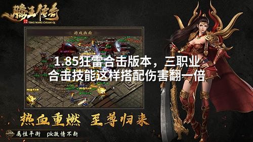 1.85狂雷合击版本,三职业合击技能这样搭配伤害翻一倍